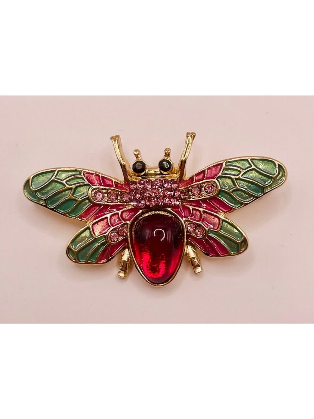 Colorful Enamel Rhinestone Butterfly Brooch Pin Multicolor -111B